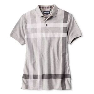 Barbour Gray Checkered Polo Shirt